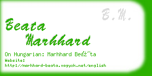 beata marhhard business card